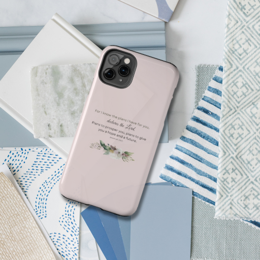 iPhone case that says "I know the plans I have for you declares the Lord. Available for iPhone 7 - 15.